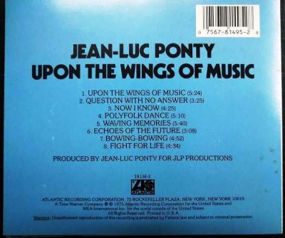 画像2: CD輸入盤★Upon The Wings Of Music★Jean-Luc Ponty ジャン=リュック・ポンティ