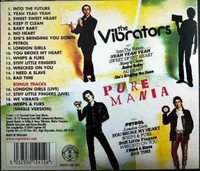 画像2: CD輸入盤★Pure Mania / 4 Bonus Tracks★The Vibrators ヴァイブレーターズ