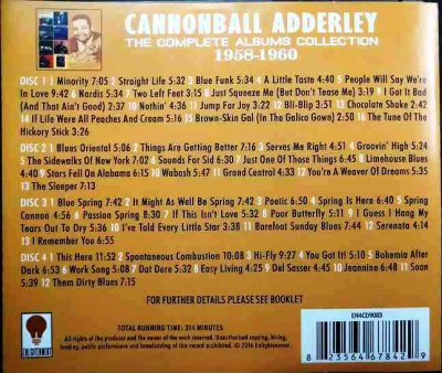 画像2: 4CD輸入盤★Cannonball Adderley : The Complete Albums Collection 1958-1960 ★キャノンボール・アダレイ