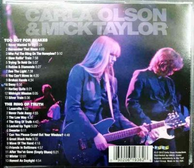 画像2: 2CD輸入盤★Too Hot For Snakes / The Ring Of Truth★Carla Olson & Mick Taylor カーラ・オルソン ミック・テイラー
