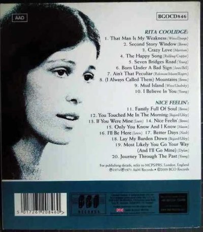 画像2: 2in1CD輸入盤★Rita Coolidge / Nice Feelin'★リタ・クーリッジ