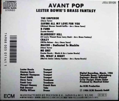 画像2: CD★アヴァン・ポップ★レスター・ボウイ・ブラス・ファンタジー Lester Bowie★J33J-20128