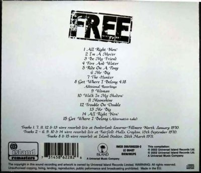 画像2: CD輸入盤★Free Live★フリー★Island remasters リマスター盤