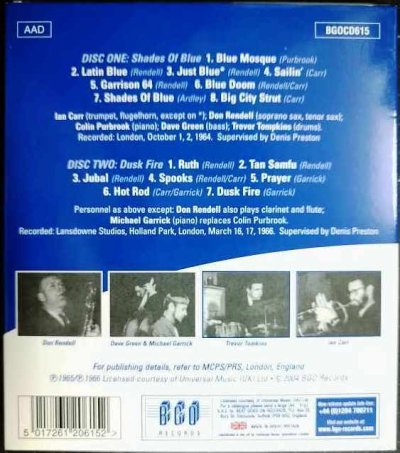 画像2: 2CD輸入盤★Shades Of Blue / Dusk Fire★The Don Rendell / Ian Carr Quintet  ドン・レンデル & イアン・カー・クインテット