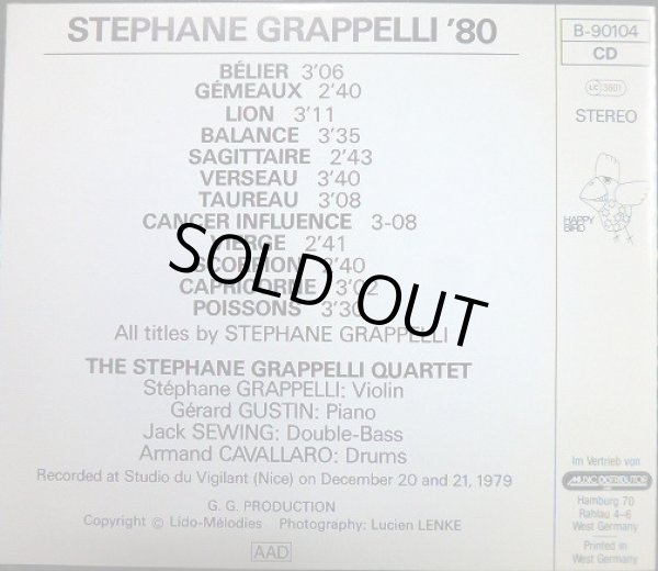 画像2: CD輸入盤★Stephane Grappelli '80★ステファン・グラッペリ★西独盤 Happy Bird  B-90104