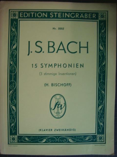 画像1: 洋書楽譜★J.S.BACH 15 SYMPHONIEN (3 stimmige Inventionen)★H.BISCHOFF