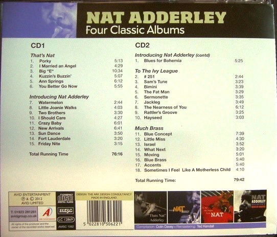 画像2: 2CD輸入盤★Four Classic Albums★Nat Adderley ナット・アダレイ