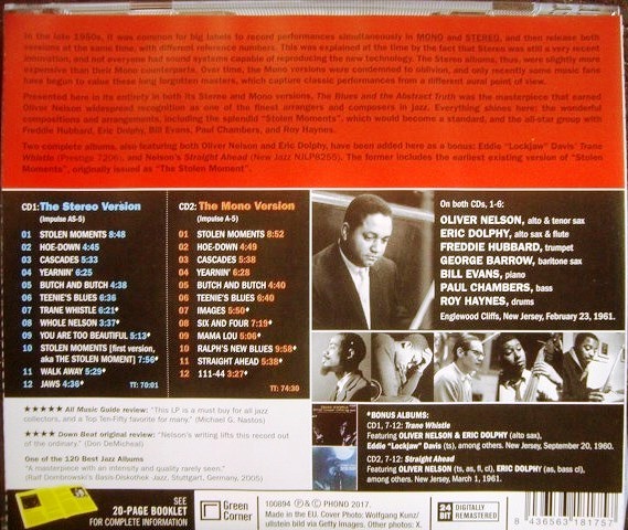 画像2: 2CD輸入盤★The Blues And The Abstract Truth: The Stereo & Mono Versions★Oliver Nelson オリバー・ネルソン/ ビル・エヴァンス フレディ・ハバート エリック・ドルフィー