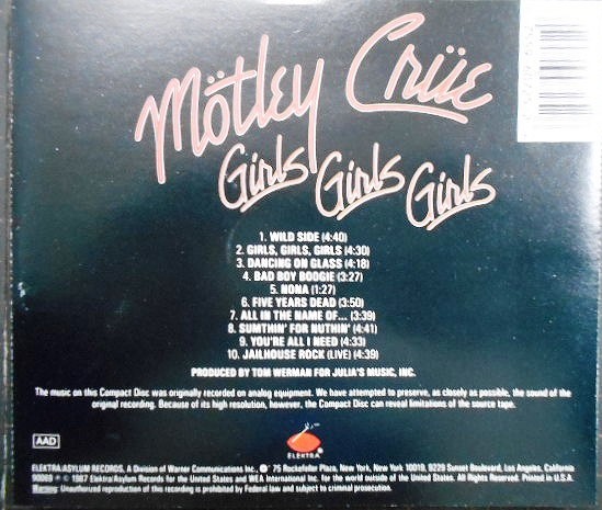 画像2: CD輸入盤★Girls Girls Girls★MOTLEY CRUE モトリー・クルー