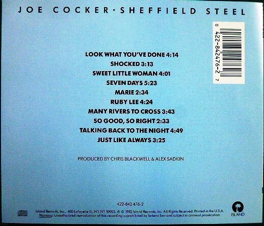 画像2: CD輸入盤★Sheffield Steel★Joe Cocker ジョー・コッカ―