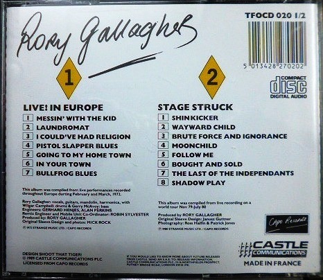 画像2: 2CD輸入盤★Live in Europe / Stage struck★Rory Gallagher ロリー・ギャラガー