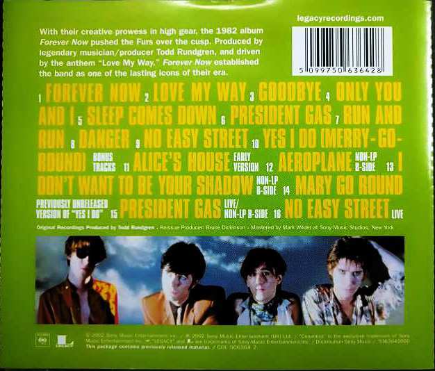 画像2: CD輸入盤★Forever Now★The Psychedelic Furs  サイケデリック・ファーズ