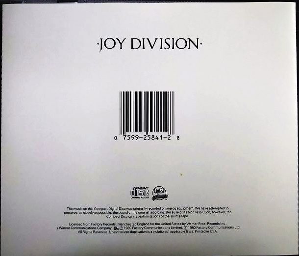 画像2: CD輸入盤★Closer★Joy Division ジョイ・ディヴィジョン