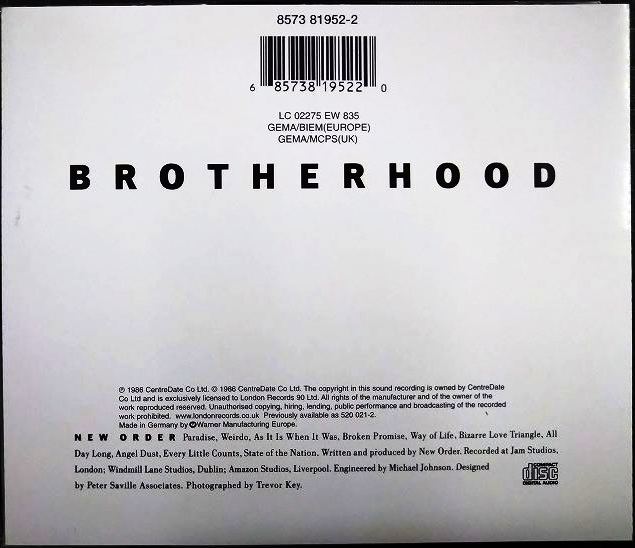 画像2: CD輸入盤★Brotherhood★New Order ニュー・オーダー