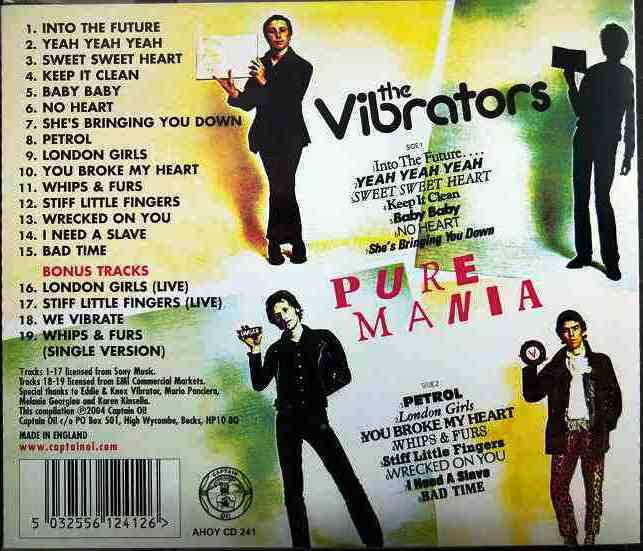 画像2: CD輸入盤★Pure Mania / 4 Bonus Tracks★The Vibrators ヴァイブレーターズ