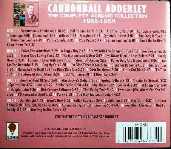 画像2: 4CD輸入盤★Cannonball Adderley : The Complete Albums Collection 1955-1958 ★キャノンボール・アダレイ