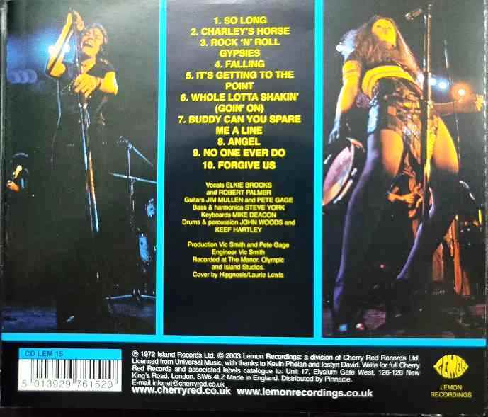 画像2: CD輸入盤★Rock'n Roll Gypsies★Vinegar Joe ヴィネガー・ジョー /ロバート・パーマー Robert Palmer