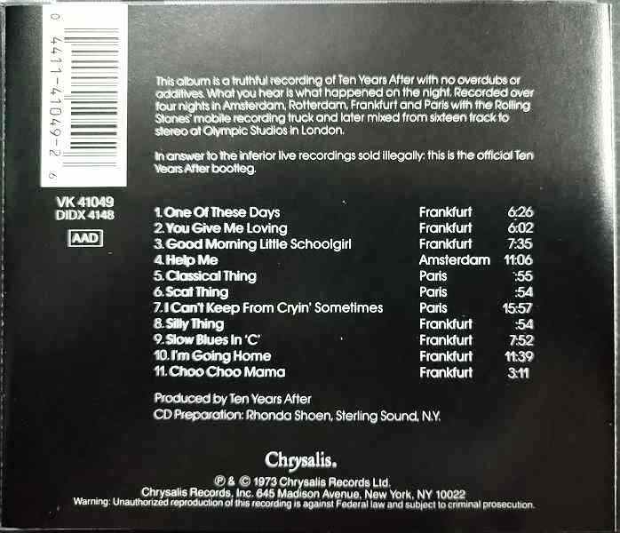 画像2: CD輸入盤★Recorded Live★Ten Years After テン・イヤーズ・アフター