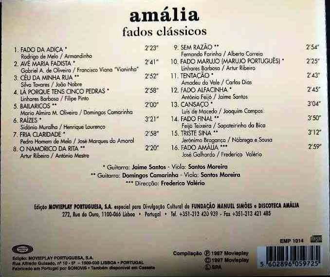 画像2: CD★Fados classicos vol.1★Amalia Rodrigues アマリア・ロドリゲス